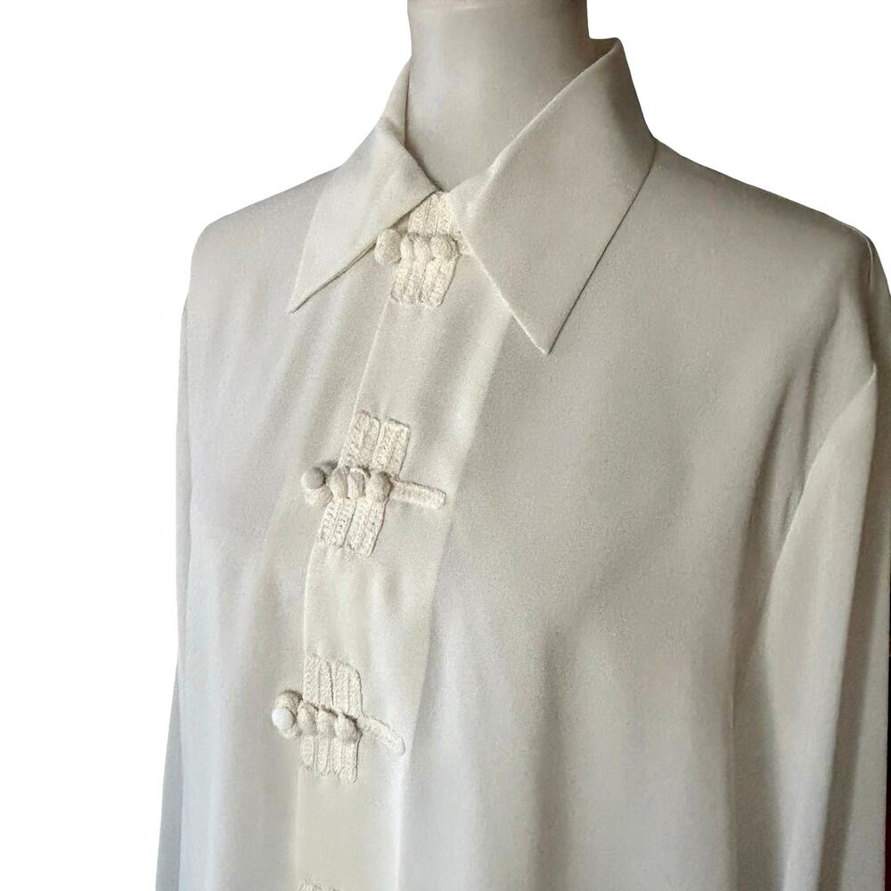 Vintage Vivienne Tam 90s Chinoiserie Blouse White